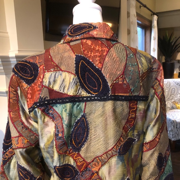 Anage Vintage Multicolored Patchwork Jacket Size Small Long Sleeve - Picture 8 of 11